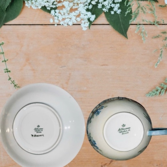 Cup and Saucer with Forget-Me-Not Flowers, by Seltmann Weiden K, Bavaria - Picture 6 of 8